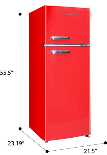 Frigidaire EFR753-Red, 2 Door Apartment Size Refrigerator with Freezer, 7.5 cu ft, Retro, Red