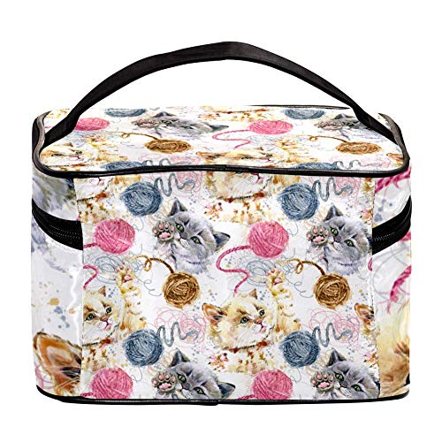 Cute Paint Cat With Dime Women Portable Travel Accessories with Mesh Pocket Makeup Cosmetic Bags Storage Organizer Multifunction Case