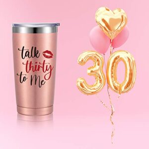 Funny 1993 30th Birthday Gift Talking Thirty to Me Travel Tumbler for Women, Dirty 30 Presents for Her, Daughter, Auntie, Wife, Girlfriend, 20 oz Mug Tumbler with Lid Straw Brush and Gift Box