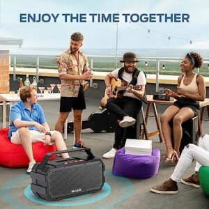 BUGANI Bluetooth Speaker, Portable Bluetooth Speakers with 40W Stereo Sound, Loud Bluetooth Speaker 24H Playtime Support TF Card/AUX, IPX6 Waterproof for Beach Camping Outdoor Indoor