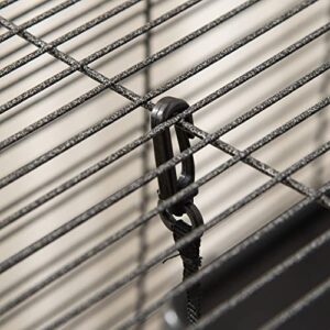 PawHut Metal Small Animal Cage Rolling Big Ferret Cage, Chinchilla Cage, Sugar Glider Cage, with Hammock & 4 Tiers, Removable Tray