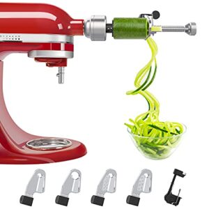 bestand spiralizer attachment compatible with kitchenaid stand mixer, comes with peel, core and slice, not kitchenaid brand spiralizer attachment (5 blades)