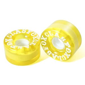 CLAS FOX 78A Indoor or Outdoor 65x35mm Quad Roller Skate Wheels with ABEC-9 Bearings 8 Pcs (Yellow)