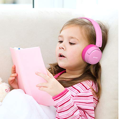 gorsun Kids Bluetooth Headphones with MIC, Children's Wireless Headphones with Microphone 85dB Volume Regulator Stereo Over-Ear Kids Headsets Earphones for Boys,Girls,Toddler,Youth