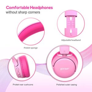 gorsun Kids Bluetooth Headphones with MIC, Children's Wireless Headphones with Microphone 85dB Volume Regulator Stereo Over-Ear Kids Headsets Earphones for Boys,Girls,Toddler,Youth