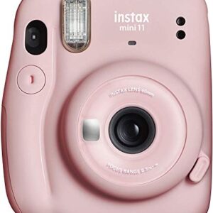 Fujifilm Instax Mini 11 Camera with Fuji Instant Film Twin Pack + Pink Case, Album, Stickers, and More (Blush Pink)