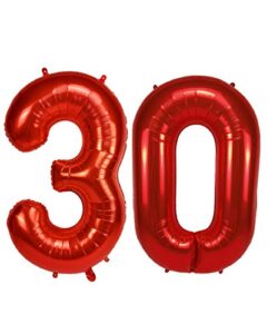 aule 40 inch big red foil 30 number balloons for women large 30th happy birthday decorations giant huge helium mylar 30rh anniversary party decor