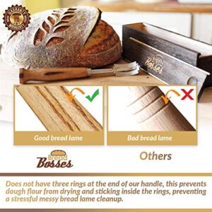 Bread Bosses 9 Inch Banneton Proofing Basket and Bread Bakers Lame Slashing Tool - Great as a Gift