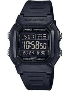 casio collection unisex digital watch, black, black