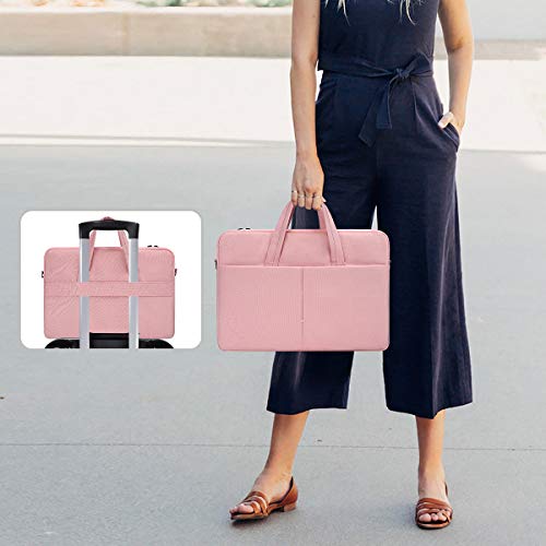 13.3 14 Inch Laptop Case Shoulder Bag Carrying Sleeve for MacBook Air 15.3 M2, HP Chromebook/EliteBook/Stream, Lenovo IdeaPad Flex 5,13.5 Inch Surface Laptop 5, ASUS Dell Acer Samsung Computer, Pink