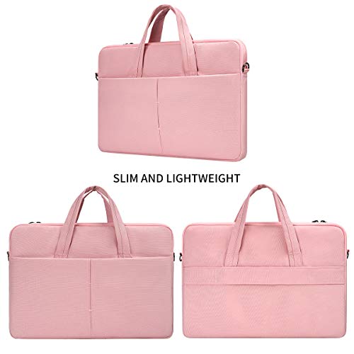 13.3 14 Inch Laptop Case Shoulder Bag Carrying Sleeve for MacBook Air 15.3 M2, HP Chromebook/EliteBook/Stream, Lenovo IdeaPad Flex 5,13.5 Inch Surface Laptop 5, ASUS Dell Acer Samsung Computer, Pink