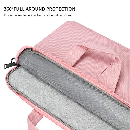 13.3 14 Inch Laptop Case Shoulder Bag Carrying Sleeve for MacBook Air 15.3 M2, HP Chromebook/EliteBook/Stream, Lenovo IdeaPad Flex 5,13.5 Inch Surface Laptop 5, ASUS Dell Acer Samsung Computer, Pink