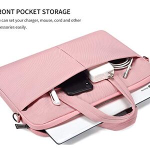 13.3 14 Inch Laptop Case Shoulder Bag Carrying Sleeve for MacBook Air 15.3 M2, HP Chromebook/EliteBook/Stream, Lenovo IdeaPad Flex 5,13.5 Inch Surface Laptop 5, ASUS Dell Acer Samsung Computer, Pink