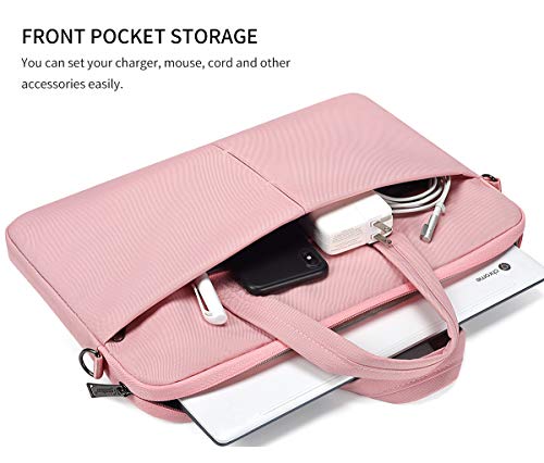 13.3 14 Inch Laptop Case Shoulder Bag Carrying Sleeve for MacBook Air 15.3 M2, HP Chromebook/EliteBook/Stream, Lenovo IdeaPad Flex 5,13.5 Inch Surface Laptop 5, ASUS Dell Acer Samsung Computer, Pink