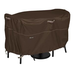 classic accessories madrona rainproof 72 inch patio bistro table & chair set cover,dark cocoa