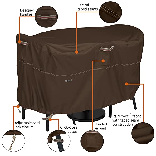 Classic Accessories Madrona Rainproof 72 Inch Patio Bistro Table & Chair Set Cover,Dark Cocoa