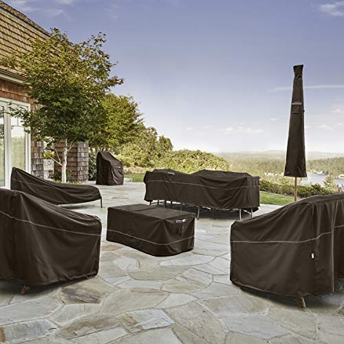 Classic Accessories Madrona Rainproof 72 Inch Patio Bistro Table & Chair Set Cover,Dark Cocoa