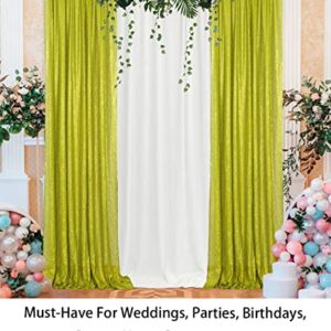Lime Green Sequin Curtains 2 Panels 2FTx8FT Baby Shower Backdrop Glitter Backdrop Sequin Backdrop for Wedding