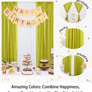Lime Green Sequin Curtains 2 Panels 2FTx8FT Baby Shower Backdrop Glitter Backdrop Sequin Backdrop for Wedding