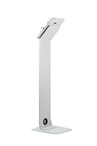 Locking Floor Stand - CTA Premium Large Locking Floor Stand Kiosk with Steel Body and Heavy-Duty Locking Enclosure with Keys for iPad Pro 12.9", Surface Pro 3, 4, 5, 6, 7, 8, X (PAD-PLSW) - White