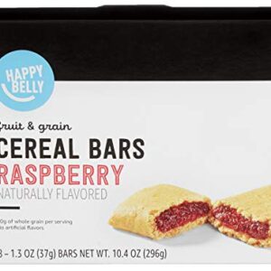 Amazon Brand - Happy Belly Fruit & Grain Cereal Bars, Raspberry, 8 Count