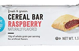 Amazon Brand - Happy Belly Fruit & Grain Cereal Bars, Raspberry, 8 Count