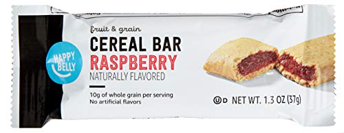 Amazon Brand - Happy Belly Fruit & Grain Cereal Bars, Raspberry, 8 Count