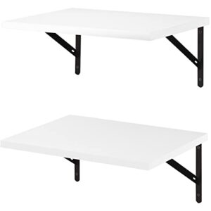 superjare wall mounted floating shelves, set of 2, wide display ledges, 11.8 inch deep, large storage rack for room/kitchen/office - white