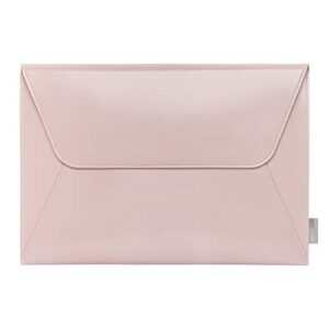 comfyable leather tablet sleeve compatible for ipad pro 12.9 inch m2 2022 m1 2021 3rd 4th 5th 6th gen & smart/magic keyboard with pencil holder - pvc leather envelope sleeve tablet case for ipad, pink
