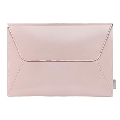 Comfyable Leather Tablet Sleeve Compatible for iPad Pro 12.9 inch M2 2022 M1 2021 3rd 4th 5th 6th Gen & Smart/Magic Keyboard with Pencil Holder - PVC Leather Envelope Sleeve Tablet Case for iPad, Pink