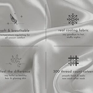 California Design Den - Silky Soft 100% Rayon from Bamboo Cases Standard Size, Set of 2 for Smooth Hair & Skin, Fits Standard & Queen Pillows, Silver Gray Pillow Covers