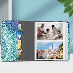 Fintie Photo Album 4x6 Photos - 112 Photos Premium Vegan Leather Cover with Snap Fastener, Portable Wallet Photo Albums, Emerald Illusions