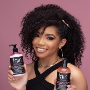 tgin Rose Water Shampoo + Conditioner DUO - For Natural / Dry/Fine/Color Treated Hair - Curls - Waves - Low Porosity - 13oz