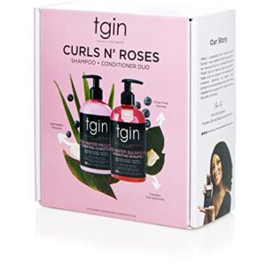 tgin Rose Water Shampoo + Conditioner DUO - For Natural / Dry/Fine/Color Treated Hair - Curls - Waves - Low Porosity - 13oz