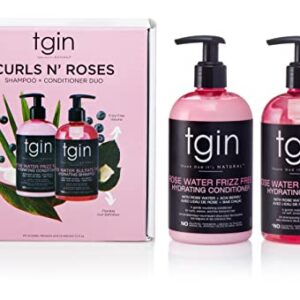 tgin Rose Water Shampoo + Conditioner DUO - For Natural / Dry/Fine/Color Treated Hair - Curls - Waves - Low Porosity - 13oz