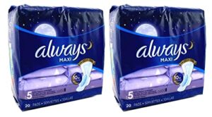 always pads maxi size 5-20 count x-tra heavy overnight (2 pack)