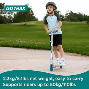 Gotrax KX5 Kick Scooter, 3 Adjustable Heights and 5" Flashing Wheels Kids Scooter, Lightweight Aluminum Alloy Scooter for Kids Boys Girls Age of 4-9 , Blue