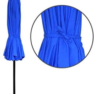 TechFaith Solar 32 LED Light Patio Umbrella with 8 Ribs/Tilt Adjustment and Crank Lift System Outdoor Umbrella (Blue)