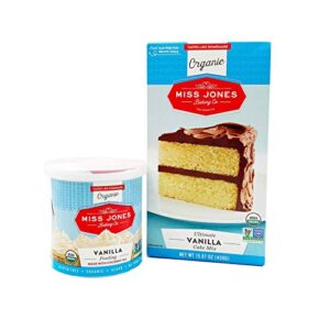 Miss Jones Baking Organic Yellow Cake and Cupcake Mix Bundled with Butter Cream Frosting - (Vanilla)