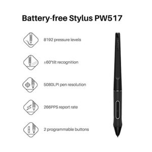 HUION KAMVAS 22 Graphics Drawing Tablet with Screen 120% sRGB PW517 Battery-Free Stylus Adjustable Stand, 21.5inch Pen Display for Windows PC, Mac, Android