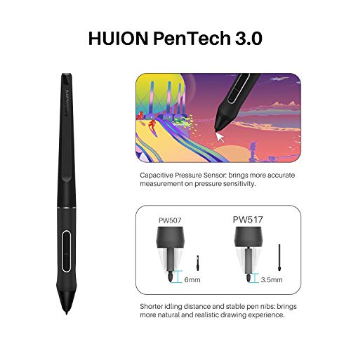 HUION KAMVAS 22 Graphics Drawing Tablet with Screen 120% sRGB PW517 Battery-Free Stylus Adjustable Stand, 21.5inch Pen Display for Windows PC, Mac, Android