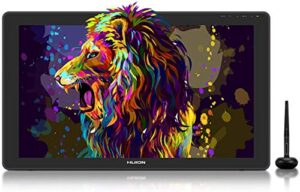 huion kamvas 22 plus graphics drawing tablet with screen full laminated qd 140% srgb, android support battery-free 8192 levels pressure stylus tilt drawing pen tablet, 21.5" drawing monitor with stand
