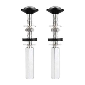 2 pcs toilet tank to bowl bolts kit, universal heavy duty toilet tank to bowl bolts stainless steal with rubber washers and extra long nuts