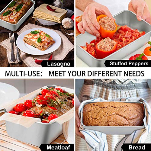 TeamFar Loaf Pans for Baking Bread, 9¼" × 5" Bread Loaf Pan Meatloaf Pan Stainless Steel for Home Kitchen, Healthy & Durable, Oven & Dishwasher Safe - Set of 2