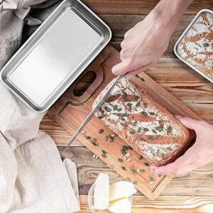 TeamFar Loaf Pans for Baking Bread, 9¼" × 5" Bread Loaf Pan Meatloaf Pan Stainless Steel for Home Kitchen, Healthy & Durable, Oven & Dishwasher Safe - Set of 2