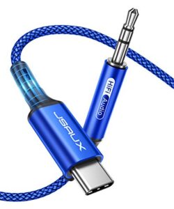 jsaux usb c to 3.5mm audio aux cable 3.3ft, usb type c to 3.5mm headphone stereo car cord compatible with samsung galaxy s20 note 20 ultra note 10 plus, ipad pro, pixel 5 4 3 2 xl and more-blue