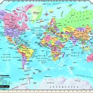 Replogle Student - Educational Classic World globe, Blue Ocean, Raised Relief feature, including a bonus map, made in USA, 12"/30cm diameter