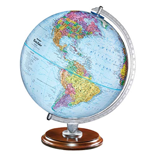 Replogle Student - Educational Classic World globe, Blue Ocean, Raised Relief feature, including a bonus map, made in USA, 12"/30cm diameter