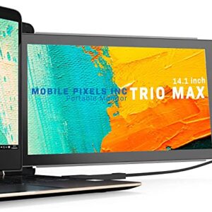 Mobile Pixels Trio Max Portable Monitor, 14'' Full HD IPS Dual Triple Monitor for laptops, USB C/USB A Portable Screen,Windows/Mac/OS/Android/Switch Compatible (1x Monitor Only)