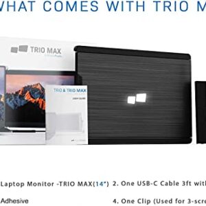 Mobile Pixels Trio Max Portable Monitor, 14'' Full HD IPS Dual Triple Monitor for laptops, USB C/USB A Portable Screen,Windows/Mac/OS/Android/Switch Compatible (1x Monitor Only)